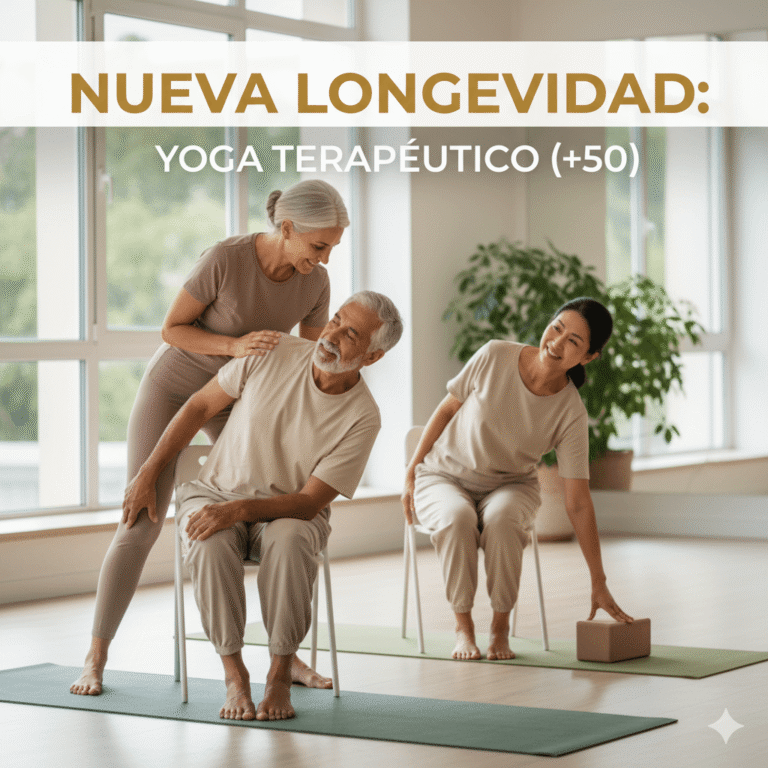 Nueva Longevidad: Cómo el Yoga Terapéutico (+50) Transforma la Salud y la Postura en la Madurez